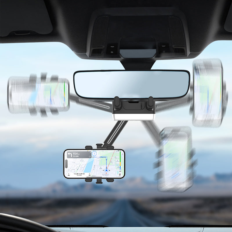 360° Rearview Mirror Car Phone Holder
