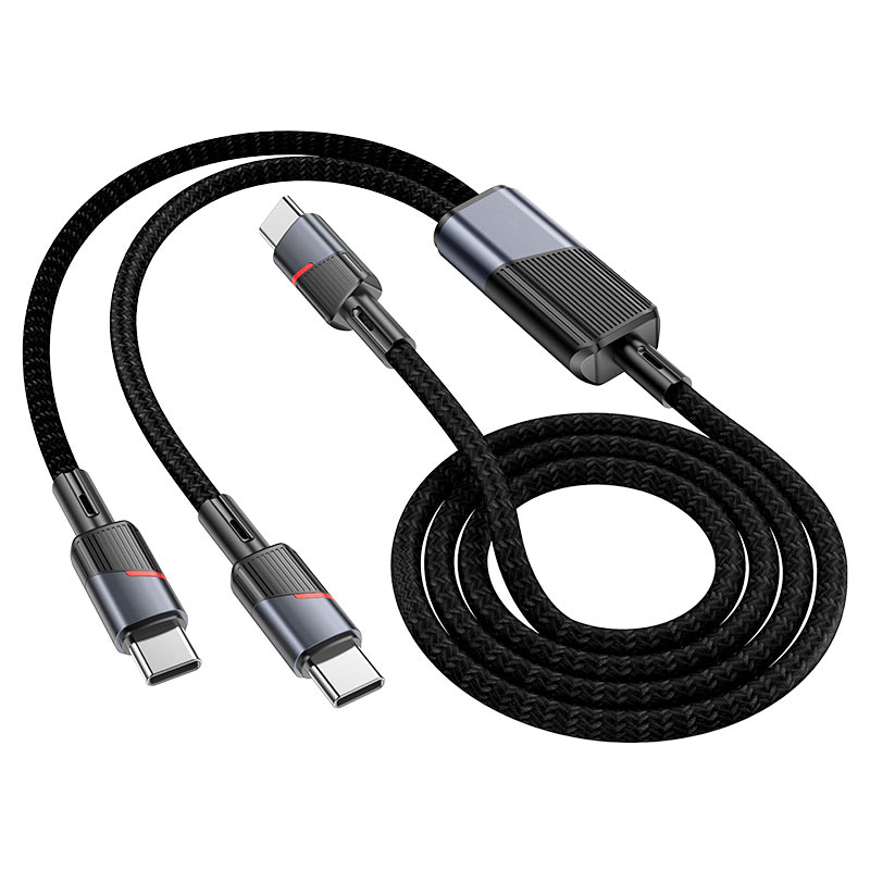 Fast Charging Cable Type-C to 2 × Type-C 100W