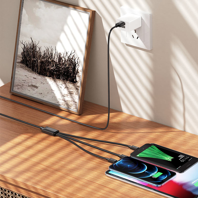 3-in-1 charging cable(iP+Micro+Type-C)